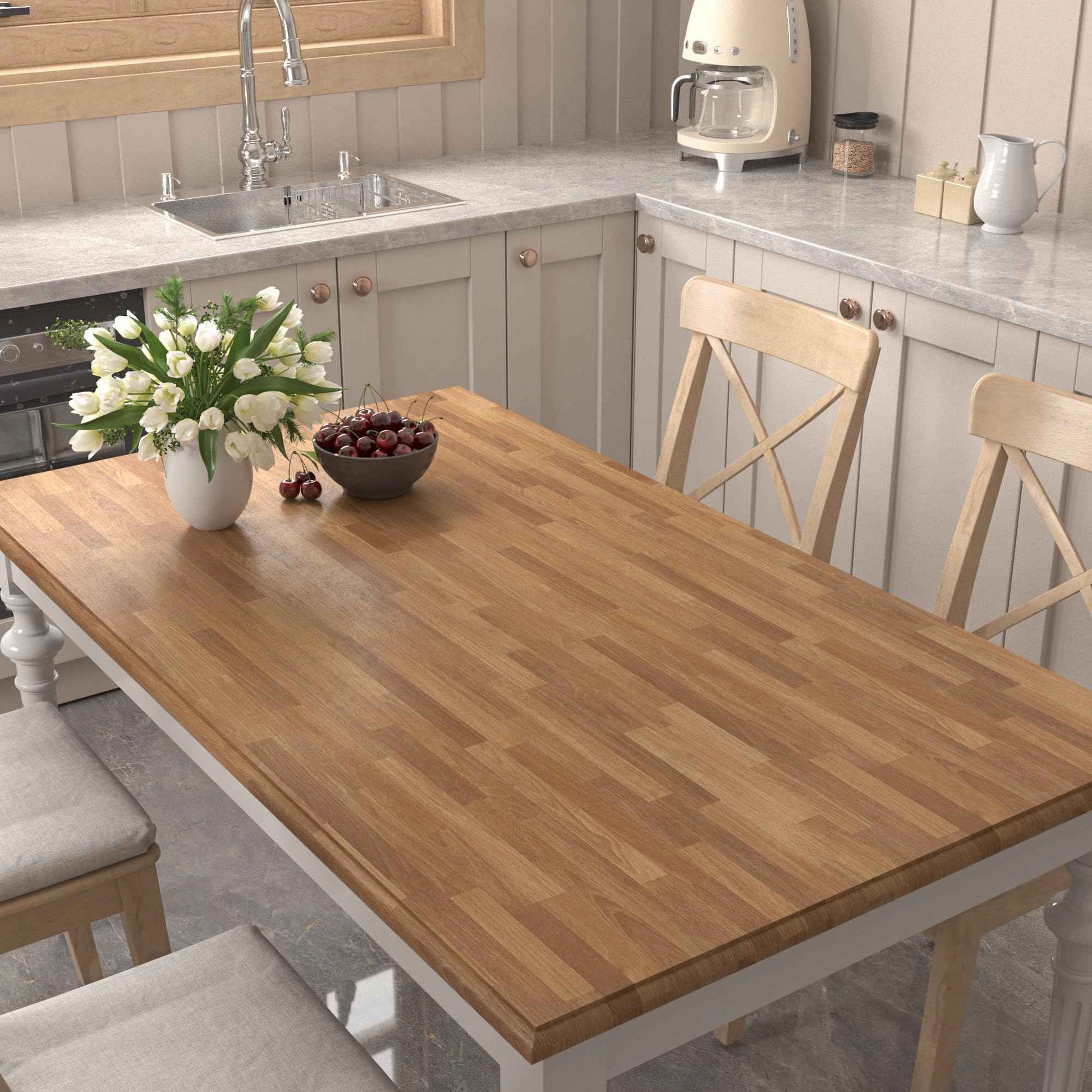 Decotalk Wood Contact Paper Peel and Stick 17.7"x200" Butcher Block Countertop Contact Paper Wooden Countertop Vinyl Wrap Wood Butcher Block Wooden Wallpaper Waterproof Shiplap Wallpaper Brown