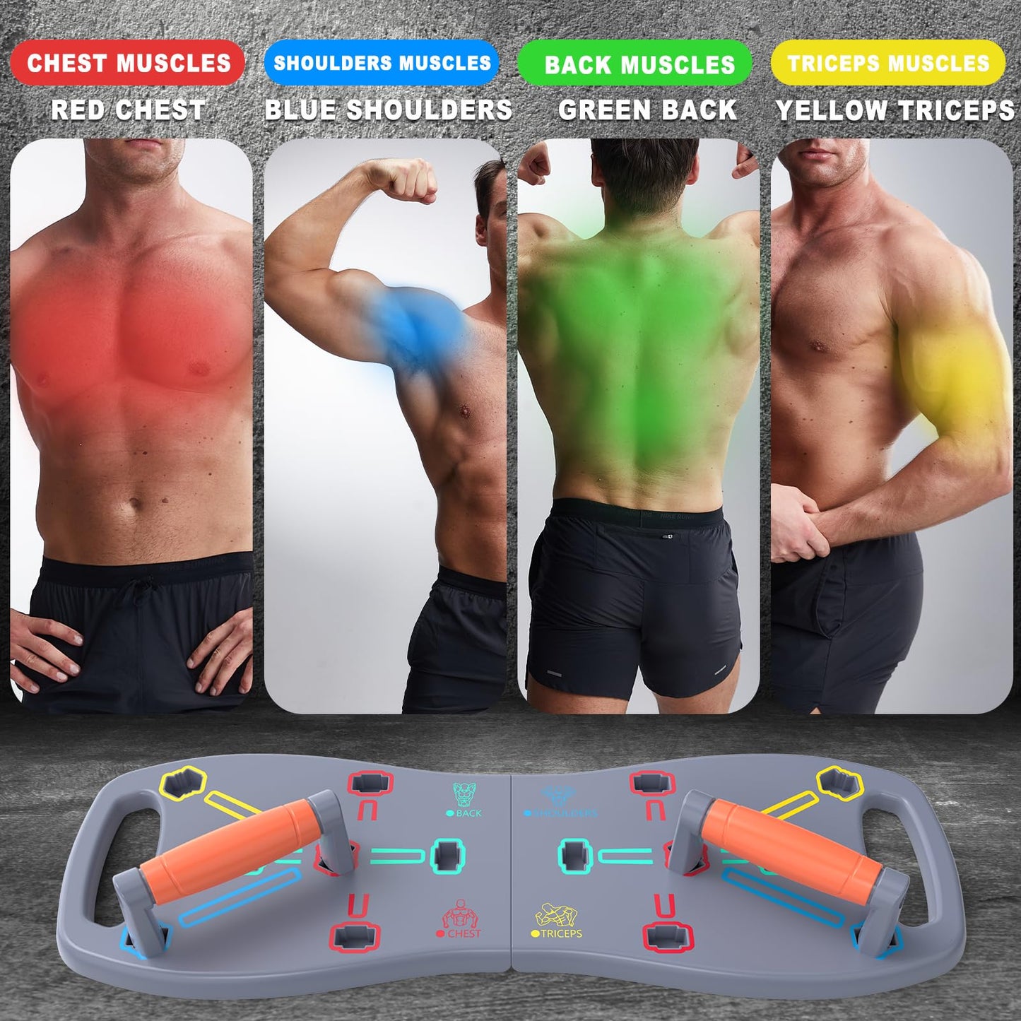 HOTWAVE Push Up Board, Portable Pushup Board for Men, Foldable Push Up Bar