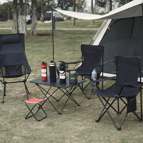 Damei century Folding Camping Chairs- Lightweight, Portable Chair for Beach, Lawn, Outdoor Sports, 2PCS Black
