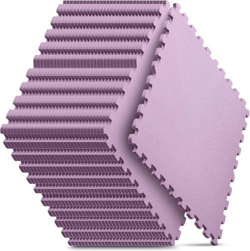 32 Pack EVA Interlocking Foam Exercise Mats - Durable Puzzle Gym Flooring for Home Workouts & Play Areas | Blue, 24 in x 24 in x ½ in