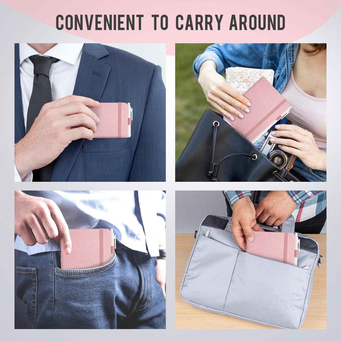 Pocket Small Notebook Journals, 16 Pack (8 Pastel Color) Mini Notebook 3.7x5.7 Journaling Notebooks for Women Men, Hardcover Lined Note Pads with Pens for Work, Business, Travel Journal, Office Supplies