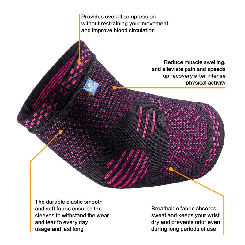 ABYON 3 Pack Professional Medical Grade Elbow Brace - Elbow Compression Sleeve (1pcs)+Tennis Elbow Brace (2pcs),Elbow Support Gear for Sports or Daily Use to Reduce Elbow Pain and Tendonitis | Tennis Elbow | Golfer's Elbow | Arthritis for Men and Women