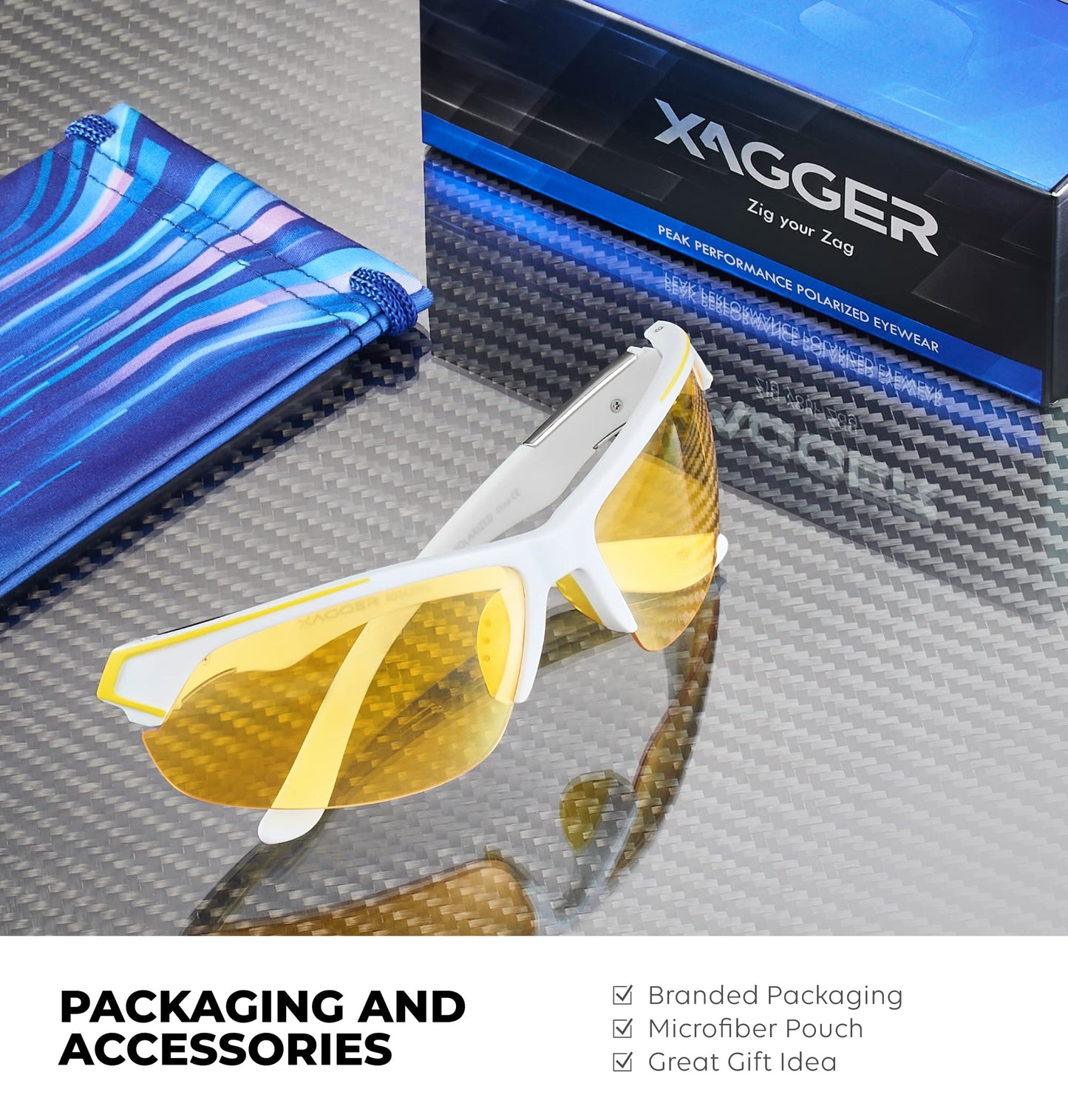 Xagger Polarized Sport Sunglasses for Men Women Wrap Around UV400 Running Baseball Softball Cycling Golf Hiking Fishing Driving Glasses