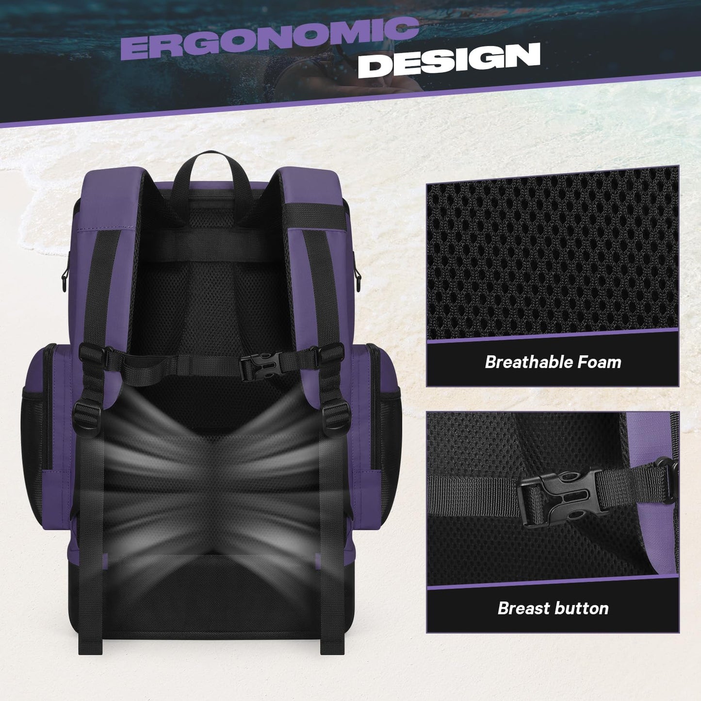 Maelstrom Waterproof Swim Backpack, Gear Sports Bag With Shoe Compartment