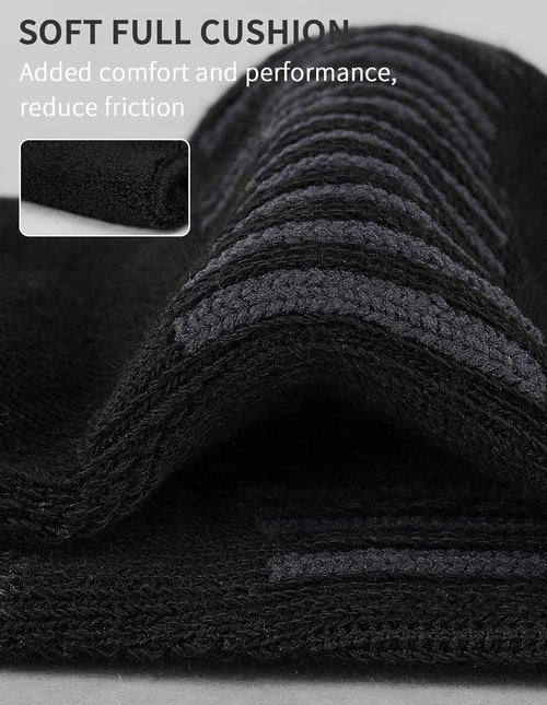 Airacker No Show Socks - Women's Athletic Cushioned Low Cut Running Ankle Socks | 6 Pairs