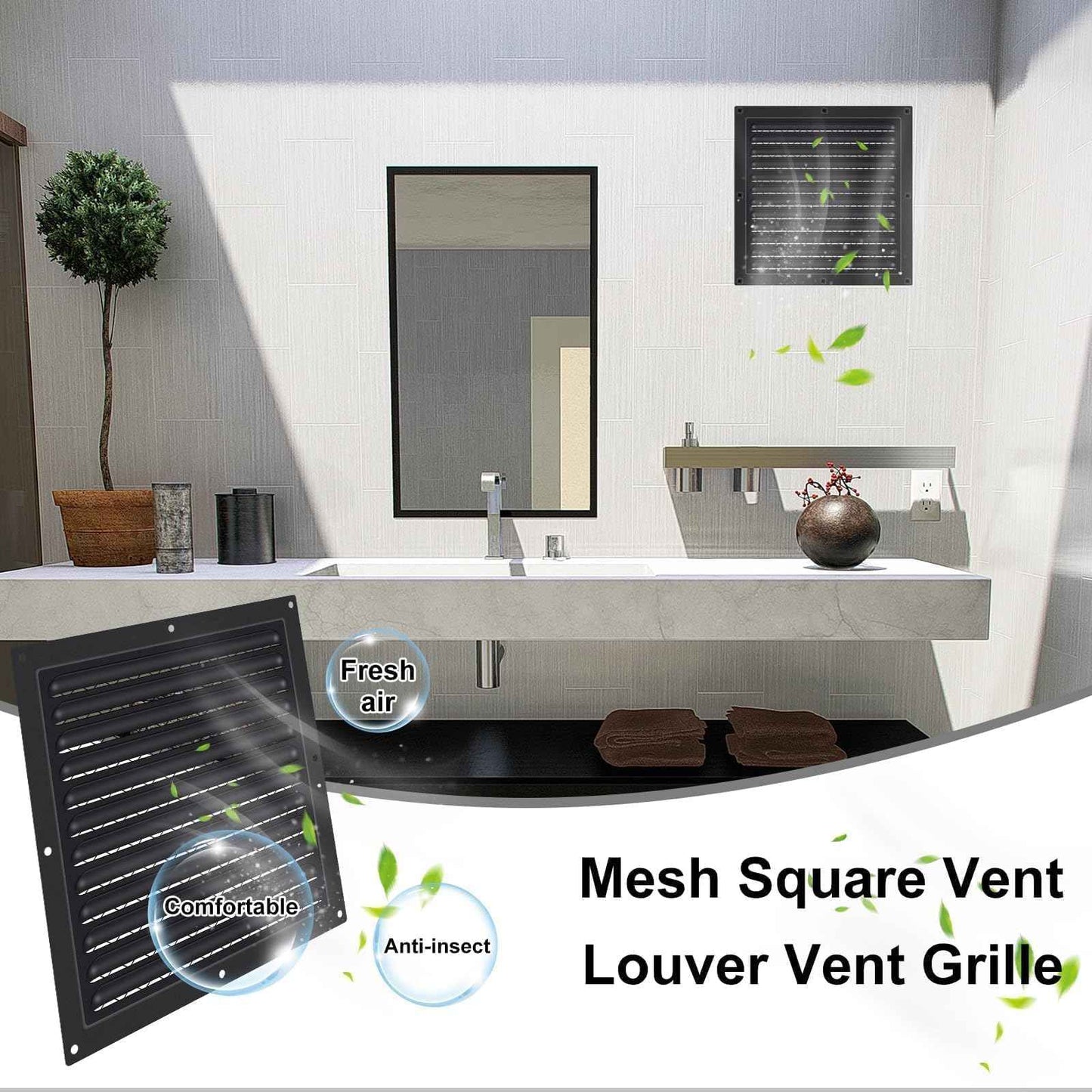 2 Pcs Attic Vent 10" X 10" Shed Vents Metal Gable Vents for Houses Wall Vent with Screen Vent Covers for Home Garage Attic Ceiling, Boost Ventilation and Guard Against Moisture