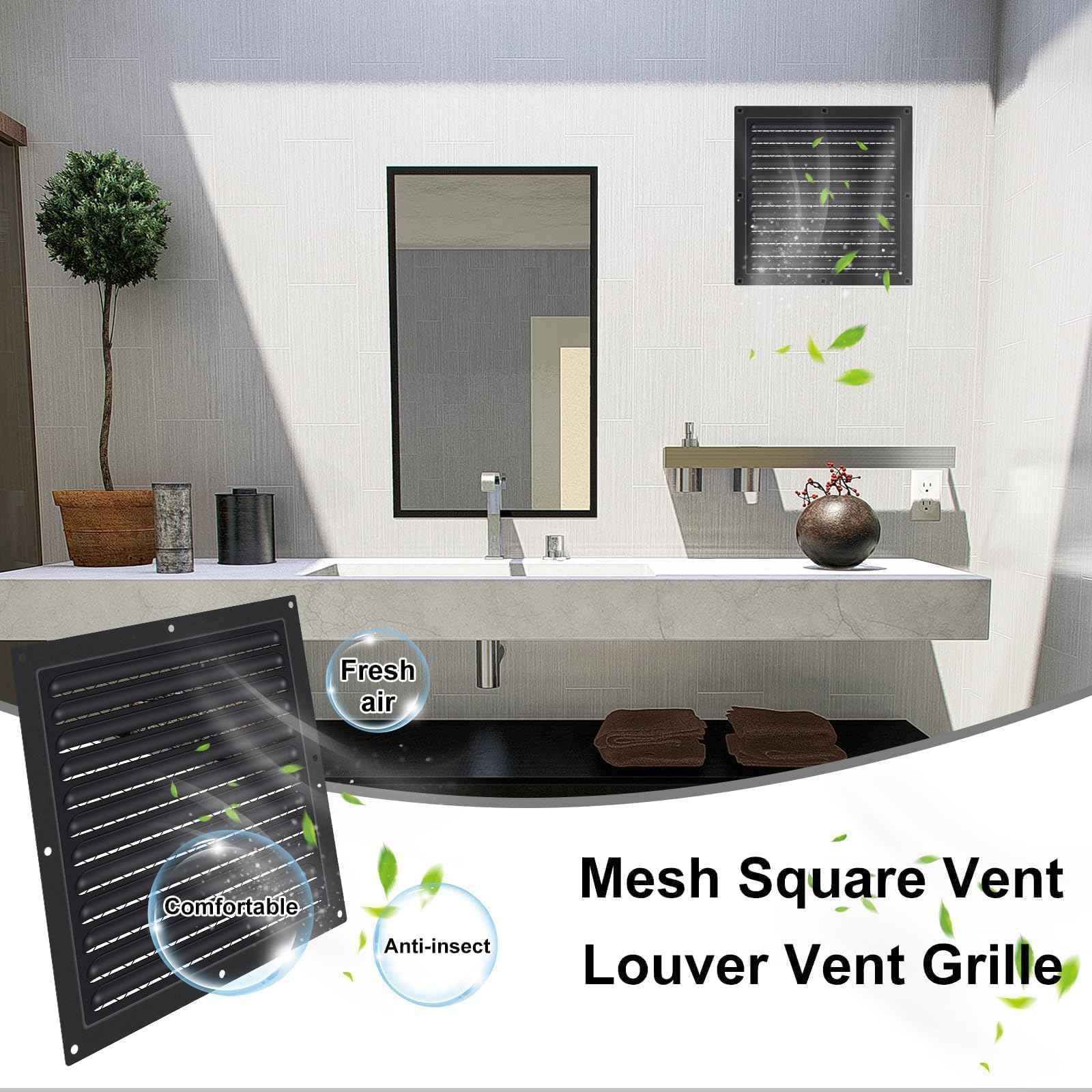 2 Pcs Attic Vent 10" X 10" Shed Vents Metal Gable Vents for Houses Wall Vent with Screen Vent Covers for Home Garage Attic Ceiling, Boost Ventilation and Guard Against Moisture