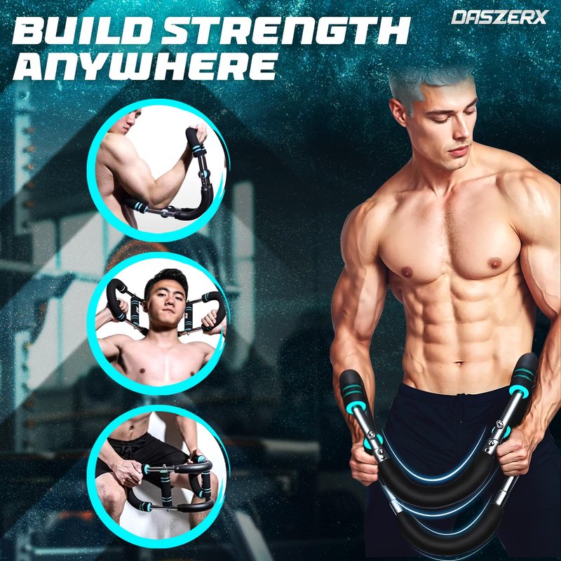 Adjustable Twister Arm Trainer for Men & Women with 2 Resistant Levels (60-100 lbs) - Full Upper Body Gorila Bar - Strengthens Arms, Shoulders, Grip & Chest Workout Equipment for Home or Gym