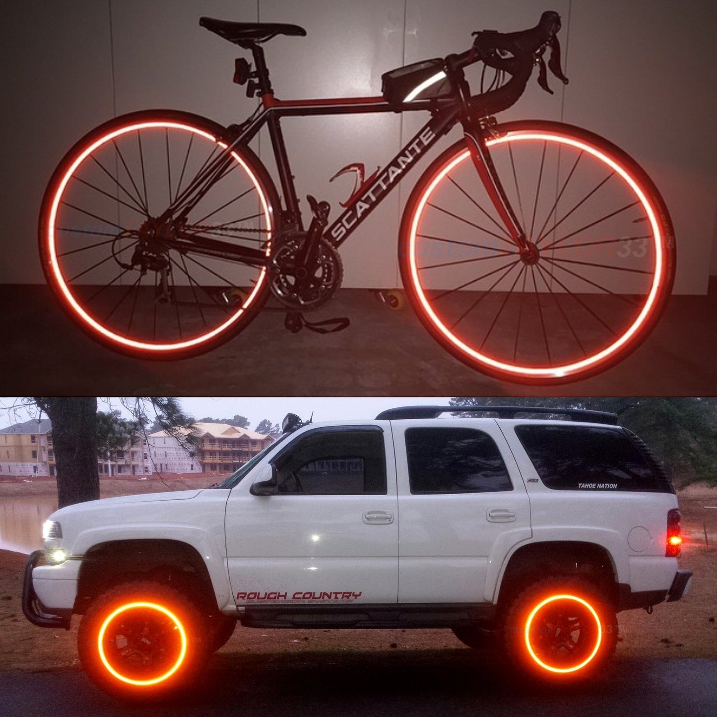 customTAYLOR33 Red High Intensity Grade Reflective Copyrighted Safety Rim Tapes - (Must Select Your Rim Size) (27.5" (TIRE Size, for Bicycles/eBikes))