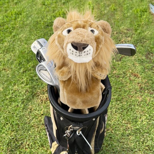 Barudan Golf Animal Golf Head Covers, Men's Golf Gear, Driver Head Cover, 1 Wood, Fits Up to 460cc, Premium Pu Leather, White and Brown, Patriotic