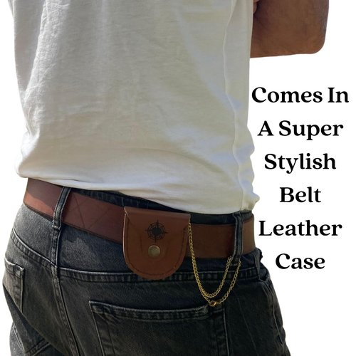 Navigator's Watch Compass - Mens, Husband, Dad, Boyfriends Gifts Ideas- Magnetic Hiking Compass in Leather Case - Christmas or Birthday Gifts for Him, Her, Wife, from Daughter or Son