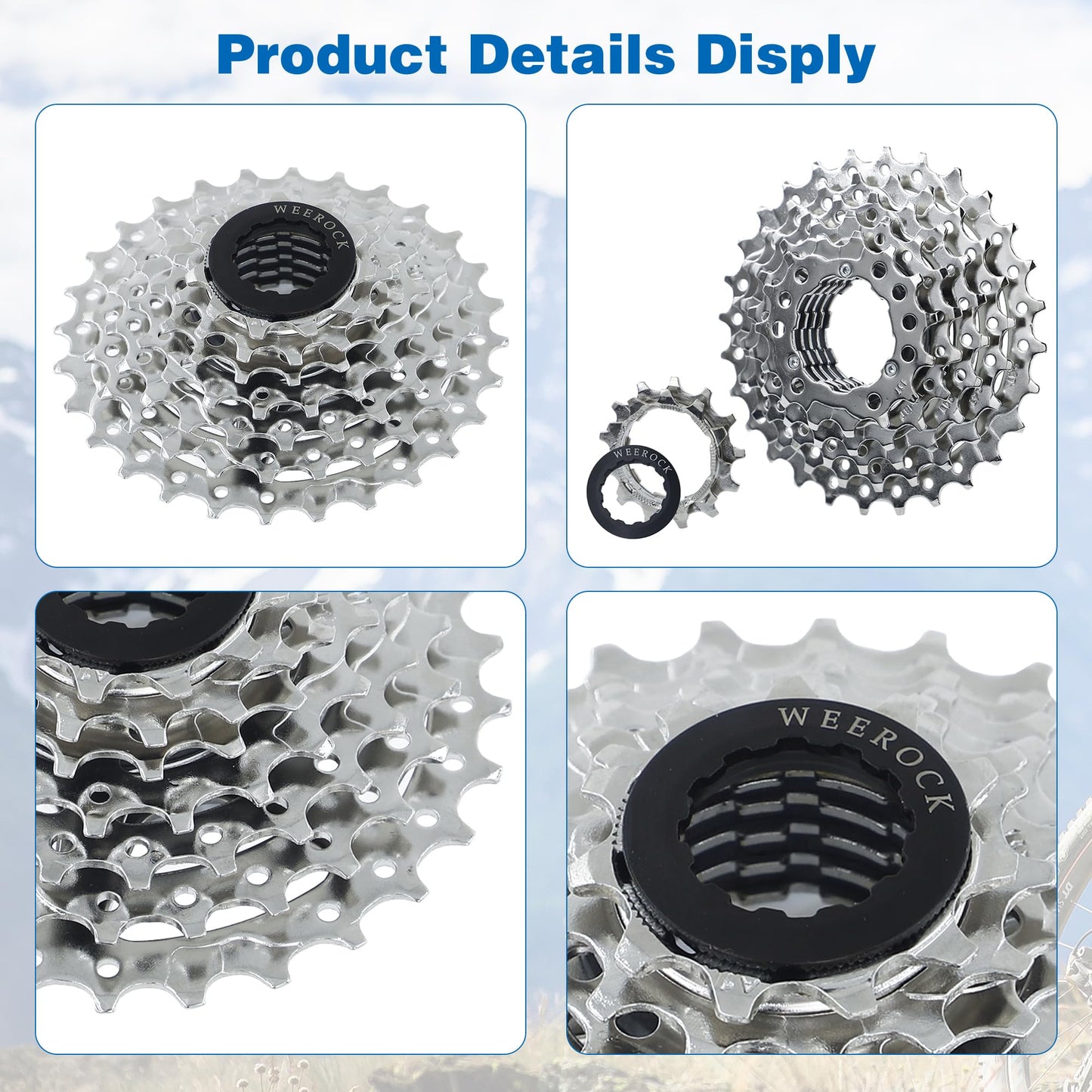 WEEROCK Bike Cassette Sprocket 7 Speeds 11-28T Bicycle Cassette for Mountain Bike MTB Cycling Replacement Part