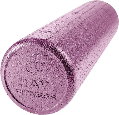 Day 1 Fitness High Density Muscle Foam Roller - Deep Tissue Massage for Pain Relief | 24” Solid Purple