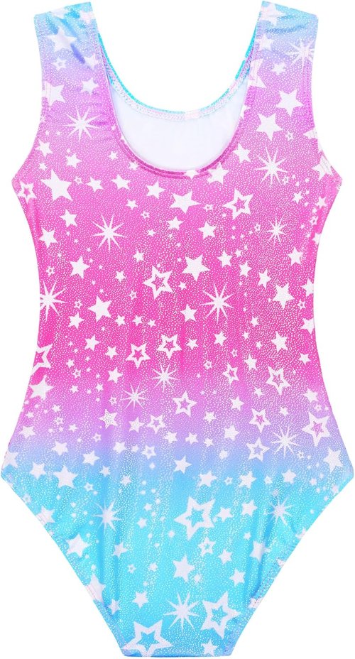 Domusgo Gymnastics Leotards - Sparkly One-Piece Tumbling Outfit for Girls | Comfortable Fit