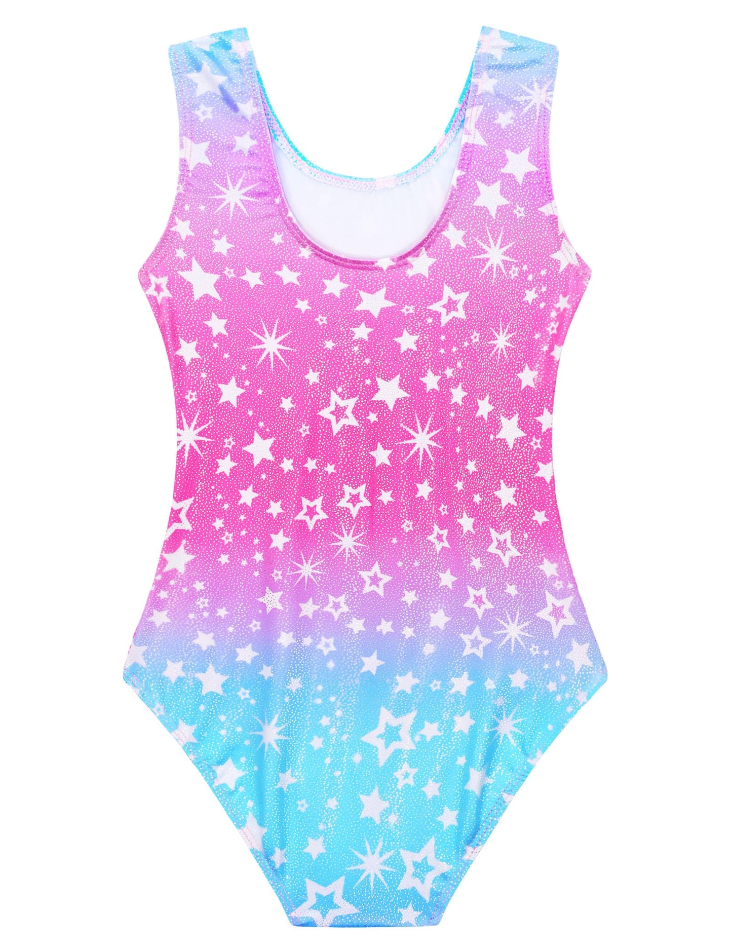 Domusgo Girls Gymnastics Leotards Size 4t 5t One Piece Sleeveless Pink Blue Galaxy Tumbling Outfits