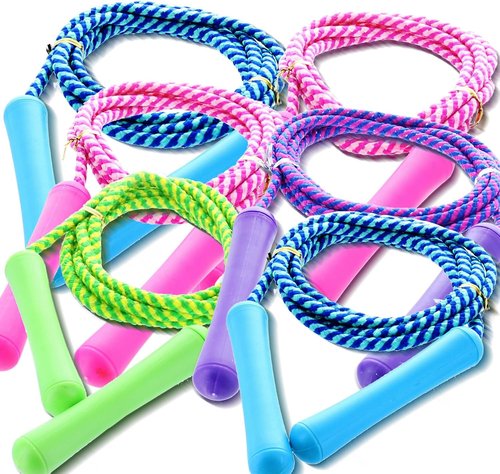 GiftExpress Colorful Adjustable Jump Rope for Kids & Teens | Fun Indoor & Outdoor Skipping - Pack of 6