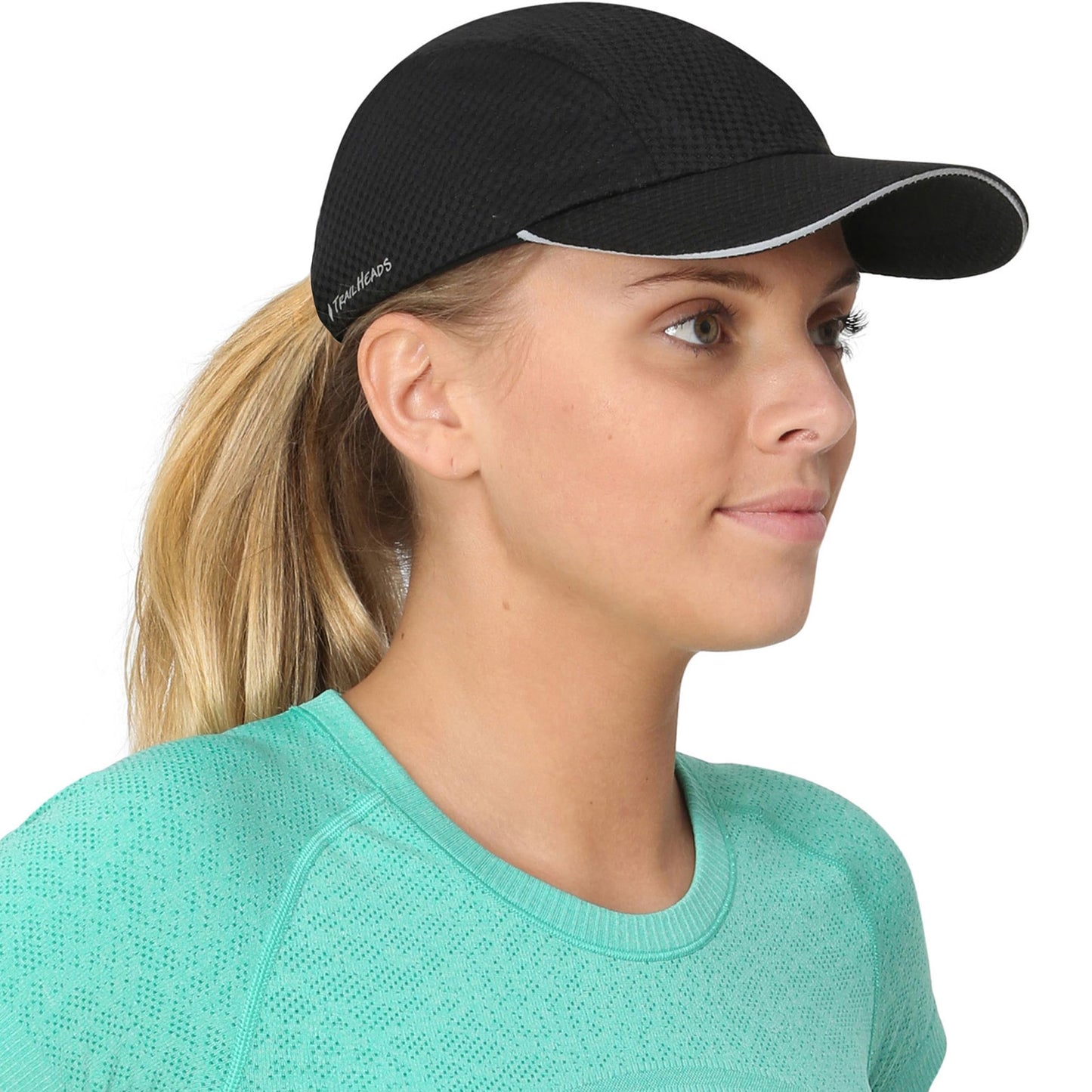 TrailHeads Women's Race Day Performance Running Cap, Lightweight & Quick Drying Mesh Sports Hat with Reflective Trim