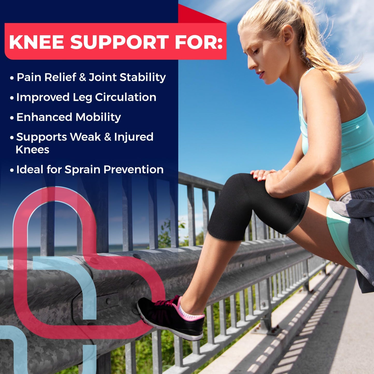 Dr. Arthritis Doctor-Developed Thick Knee Brace Support, Secure Compression Sleeve for Joint Stability (Black, L)