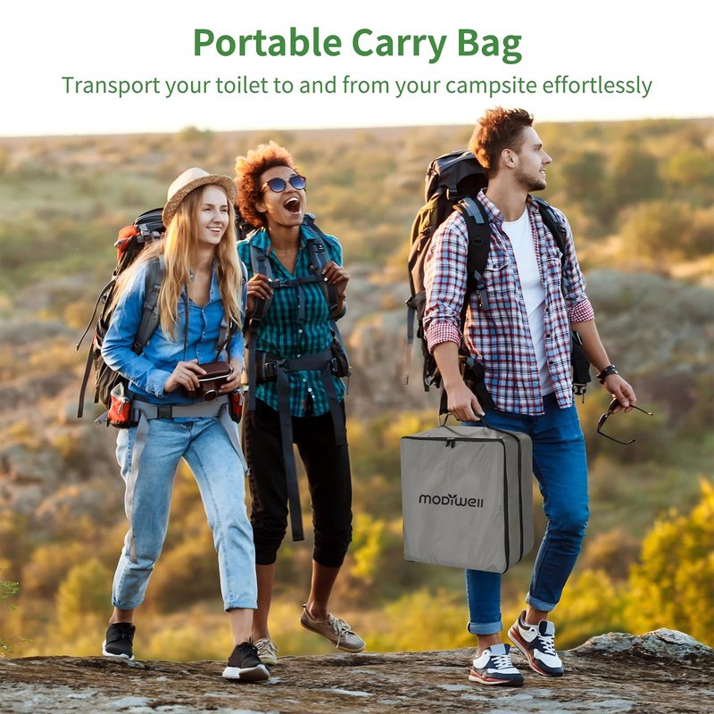 Modiwell LE-310 Dry Flush Toilet Carrying Bag with Waterproof Cover, Portable Travel Toilet Storage Organizer Protector for Camping, Hiking, RV Trips