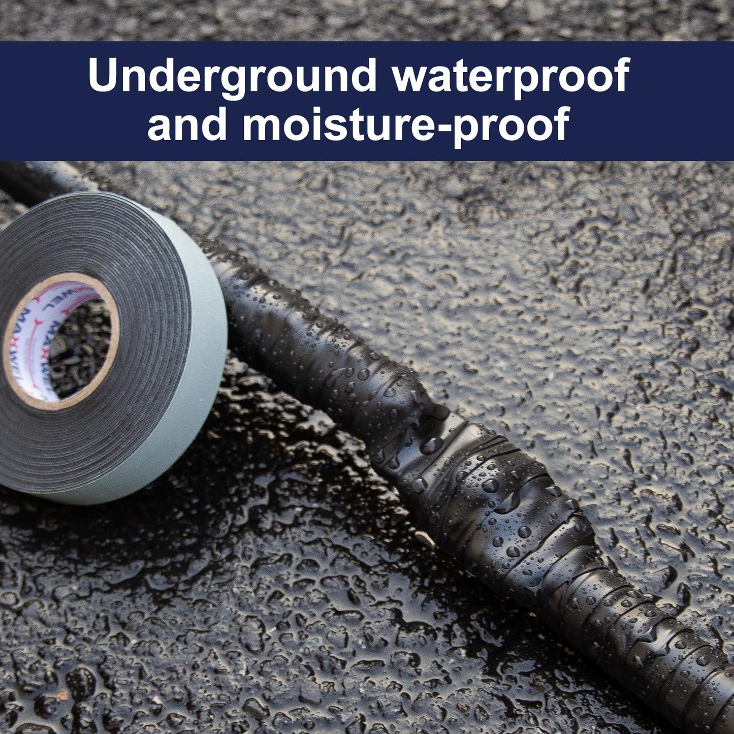 Maxwel Manufacturing Self Amalgamating Rubber Splicing Tape - 3/4 Inch 10 Yards General Purpose Waterproof High Voltage Self Fusing Electrical Insulating Tape