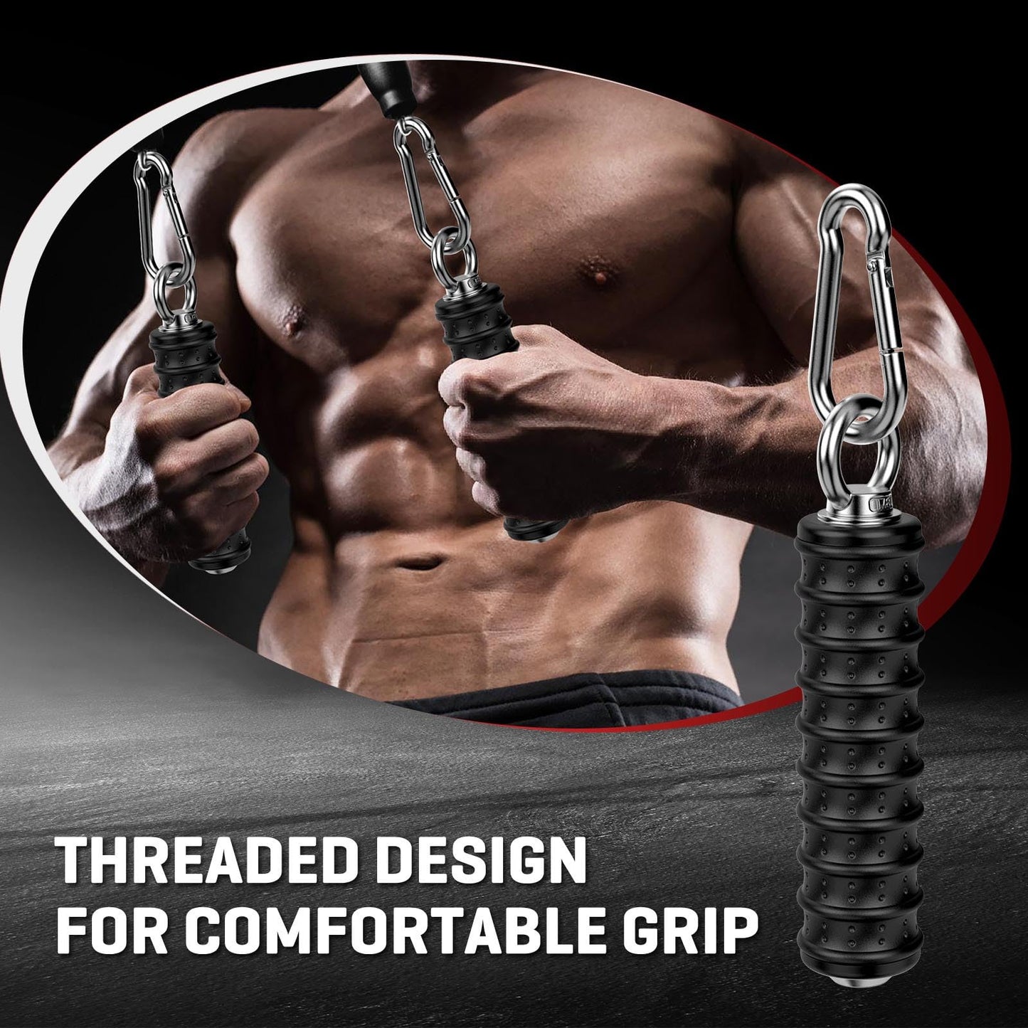 Anobeyi LAT Pulldown Grip Cable Machine Attachment, Triceps Exercise Handle Gym Fitness Single Grip Cable Rope Accessory, Pull Down Bars Pulley Attachment for Gym Machines (Black-1pc(Single Handle))