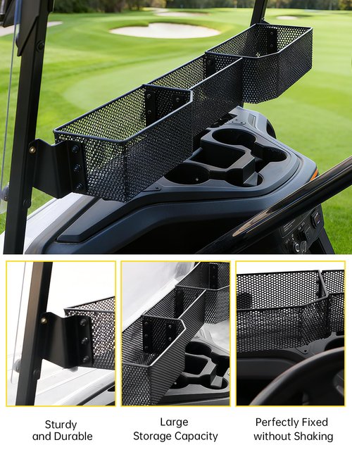 CYOOYC Golf Cart Front Inner Basket for EZGO TXT RVX VALOR Yamaha G29 Drive2 G16-G22 Club Car DS Tempo Modular Mesh Storage Tray Organizer for Extended Space (Yamaha G29 2007-2016)