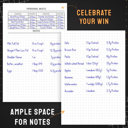 Nextnoid Hardcover Fitness Journal Workout Planner for Men & Women - A5(5.7" x 8.3") Sturdy Workout Log Book to Track Gym & Home Workouts