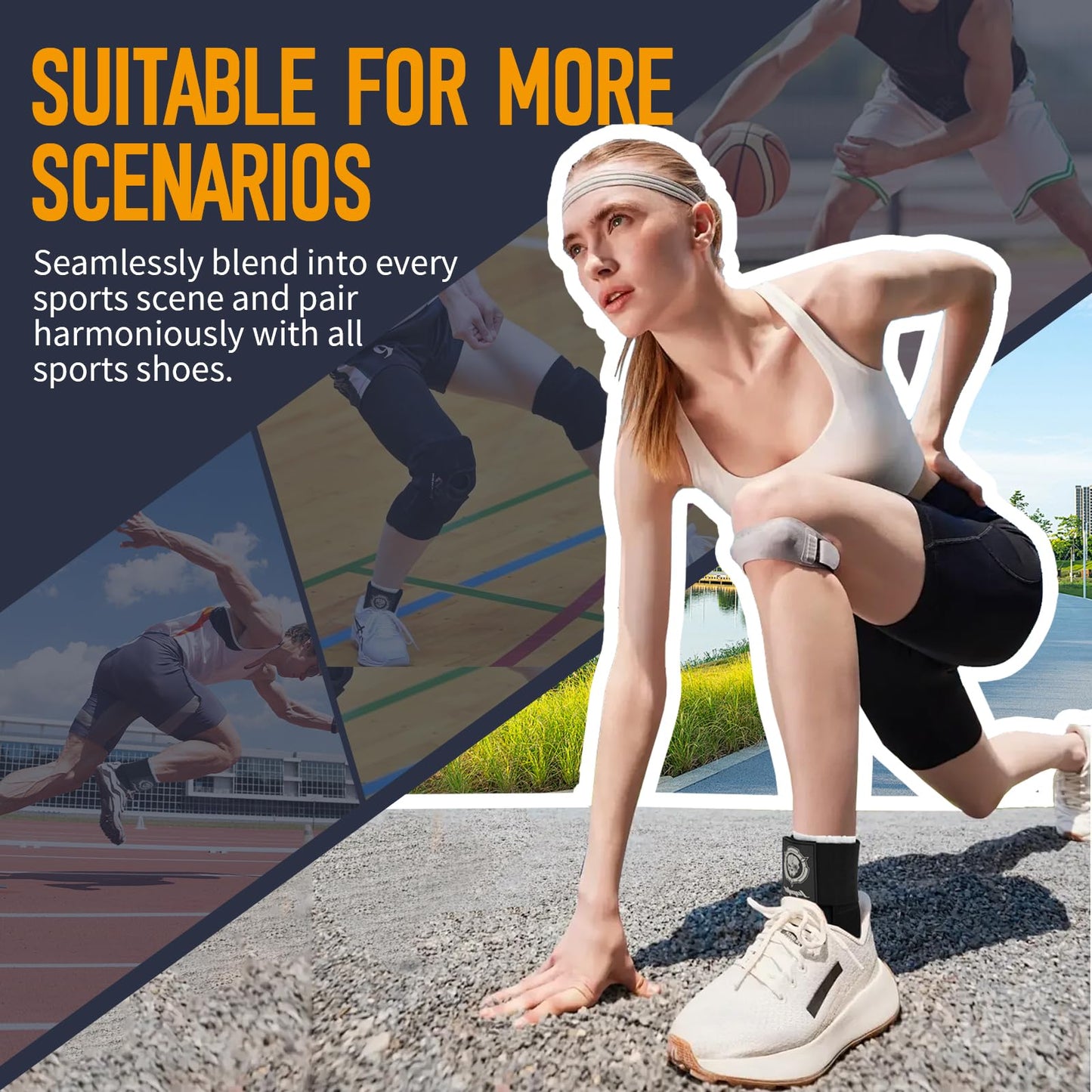 Jupiter Ankle Brace for Sprained Ankles for Women & Men, Made of Neoprene with Dual Springs, for Injury Recover, Running, Basketball and Cycling(Black M 11‘’-14‘’)