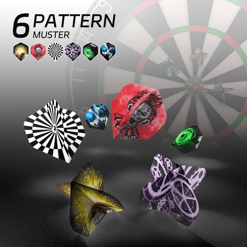 CyeeLife Steel Darts Set - 18 Professional Metal Tip Darts with Shafts & Flights for Beginners