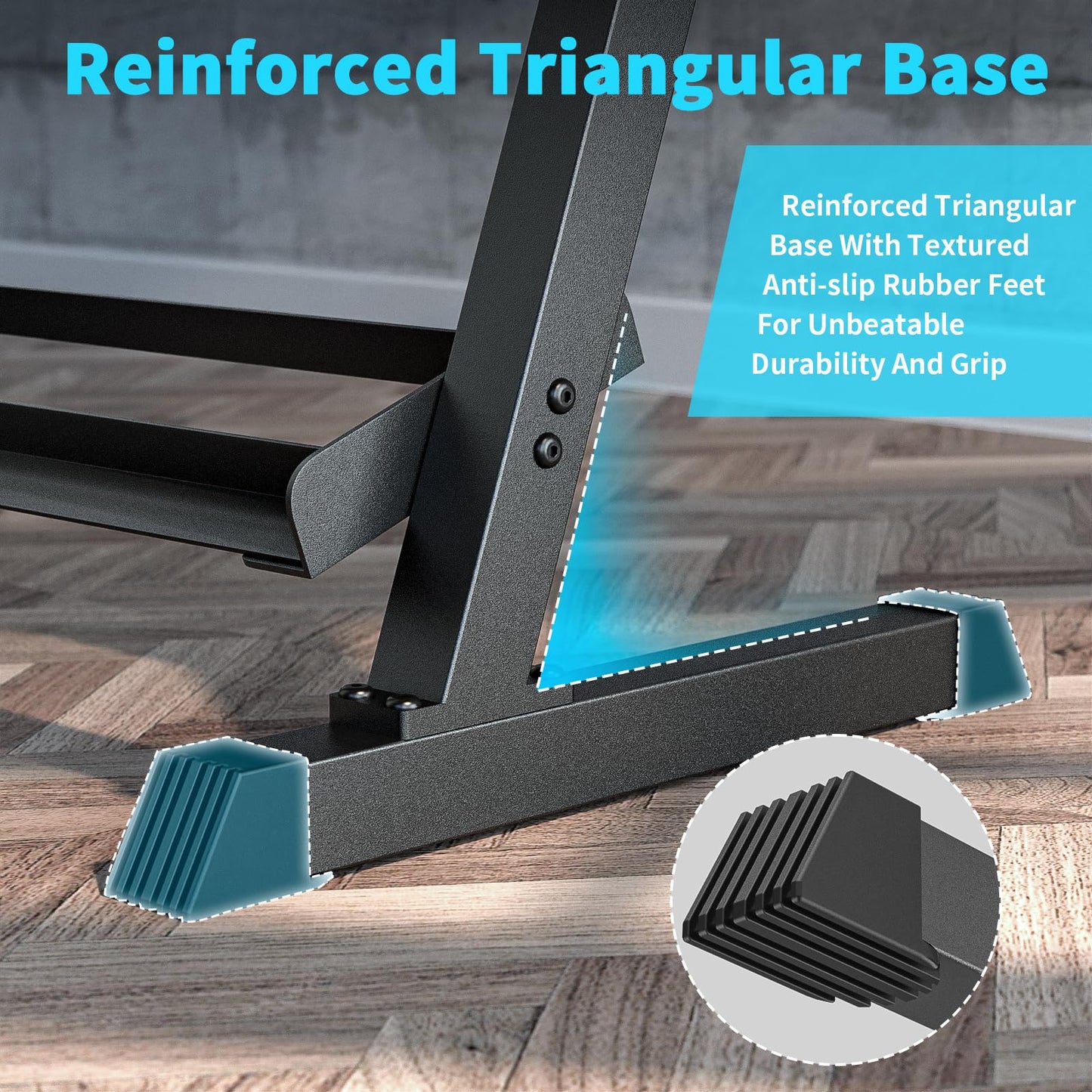 KHAMAL Dumbbell Rack Stand Only - 3-Tier Weight Rack Heavy Duty Dumbbell Stand Space-Saving For Home Gym Organization, Dumbbell, Barbell, Up To 1200LBS