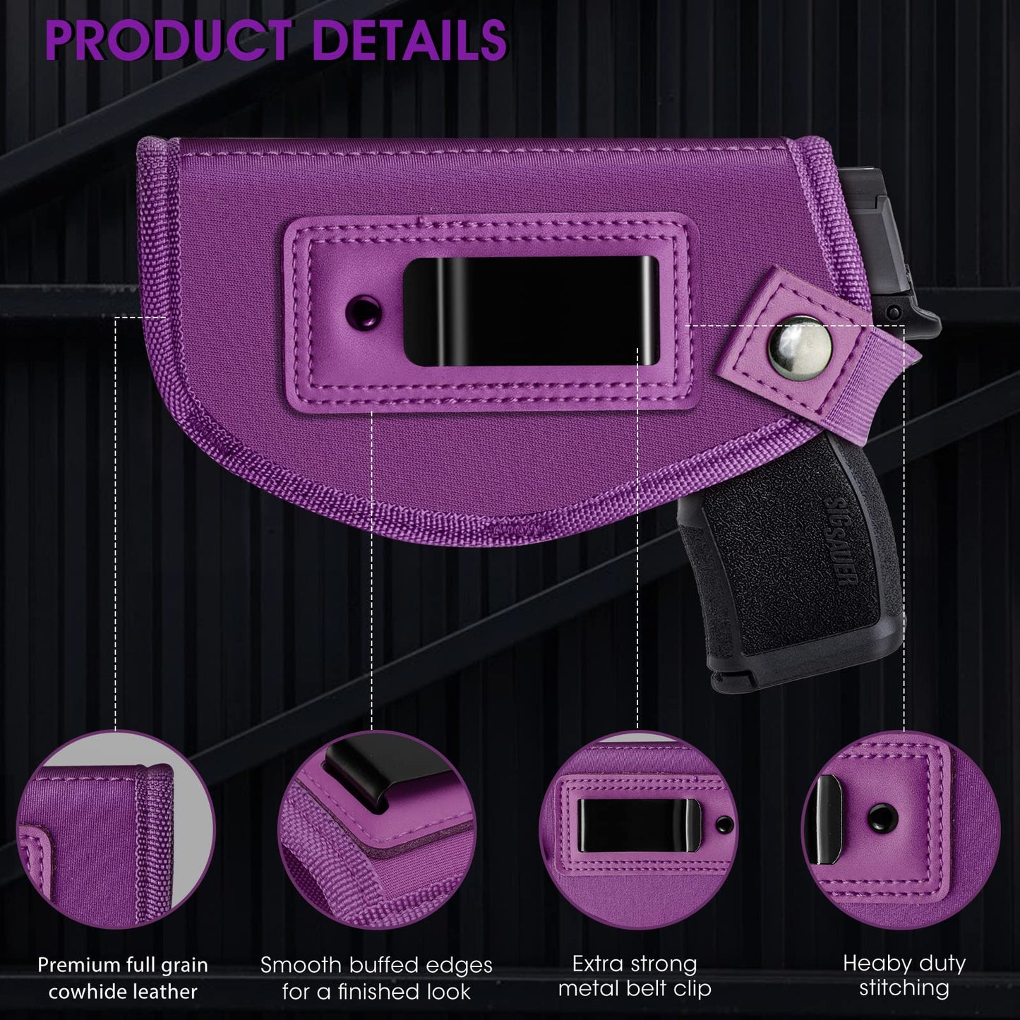 Gun Holster for Women/Men, Universal IWB Holsters for Concealed Carry, Pistols Holster Right/Left Handed, Fits S&W M&P Shield 9/40 9mm P320 Glock 17 19 26 27 42 43, Similar Handguns
