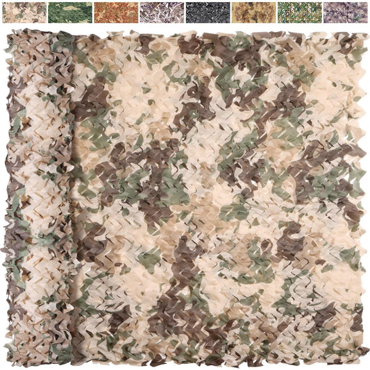 Yeacool Camo Netting Camouflage Netting Sunshade Net for Decor Hunting Blind Outdoor Photography Dinosaur Birthday Theme Party Decoration (Brown Camo, 9.8ftx19.7ft,3m*6m)