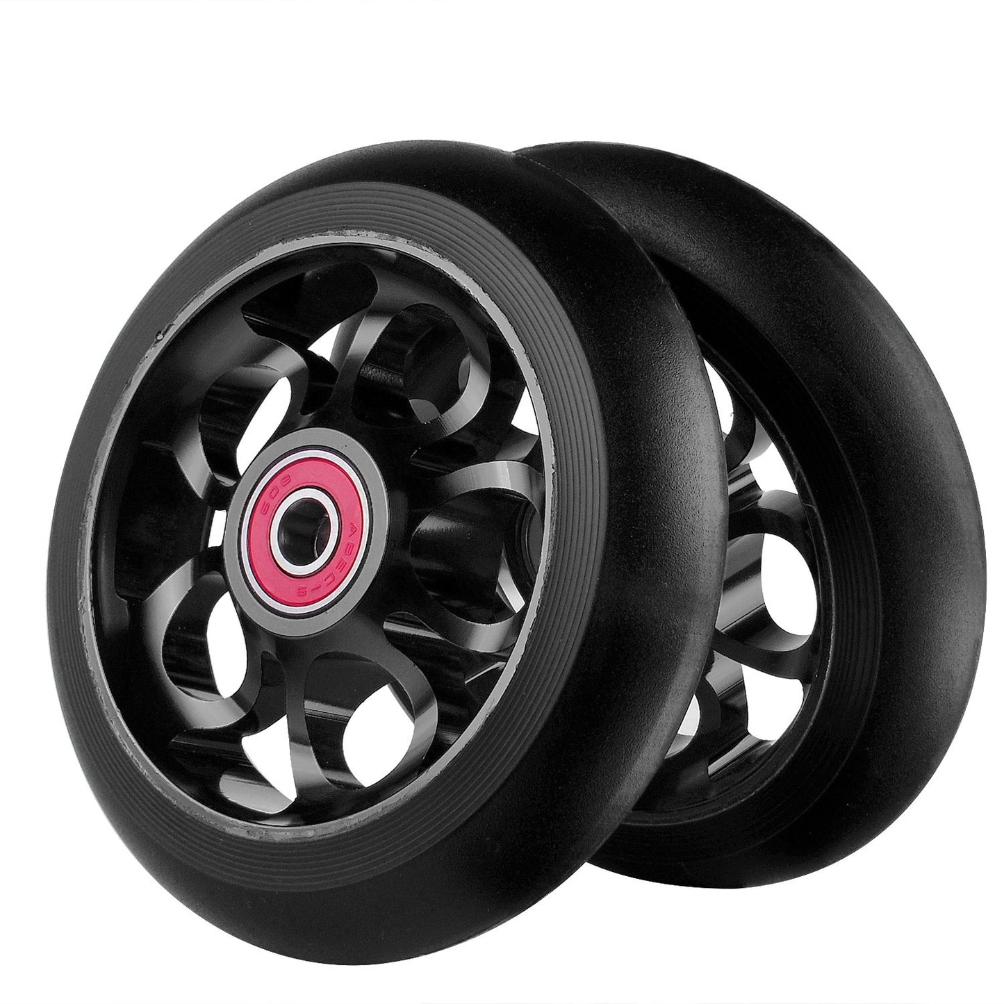 2pcs Replacement 100mm Pro Scooter Wheel with Abec 9 Bearings Fit for MGP/Razor/Lucky Pro Scooters (A-Black)