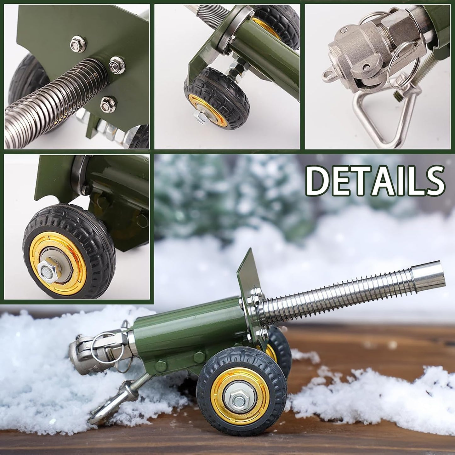 TIETHEKNOT Stainless Steel Mini Cannon Model - Recoil Mechanism for Outdoor Games & Collectors (Green)