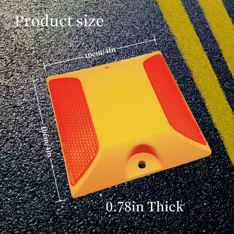 SWJLR 10 Pack 4 by 4 inch Driveway Reflectors, Driveways, Streets, Sidewalks and Asphalt Driveway Markers, Road Reflectors Great for Speed Bumps, Crosswalks, Highways, Driveways and Garages