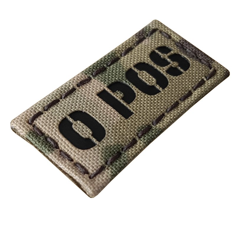 mult1cam O POS Blood Type 1x2 Infrared IR Tactical Morale Hook Patch