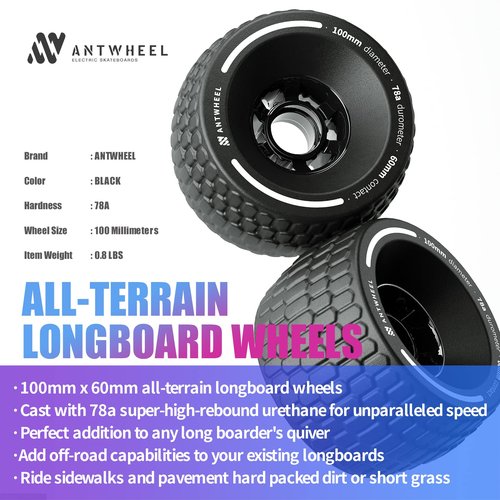 All-Terrain Longboard Wheels 100mm Electric Skateboard Wheels 78A high Rebound Urethane Wheels