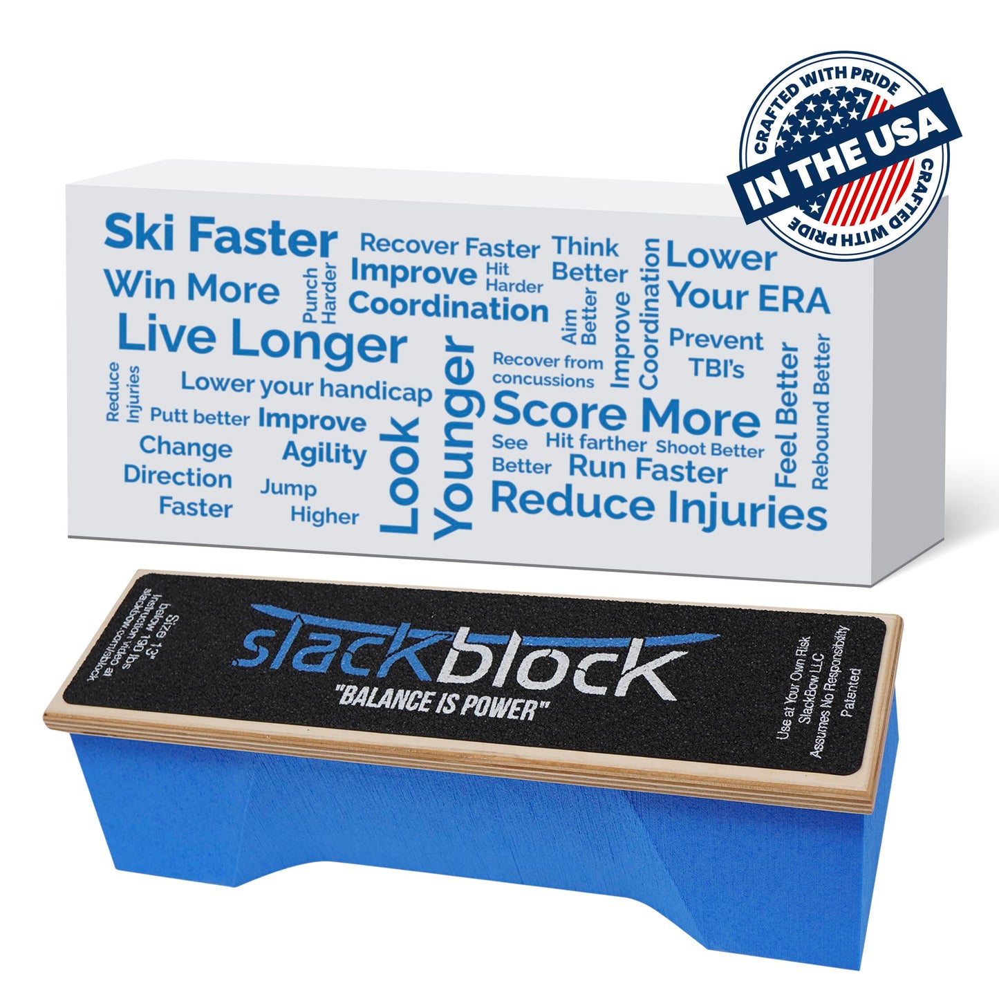 SlackBow SlackBlock Athletic Balance Trainer – Improve Balance, Stability, and Athletic Performance – Condition Your Body and Prevent Injury - Compact and Portable – 13”