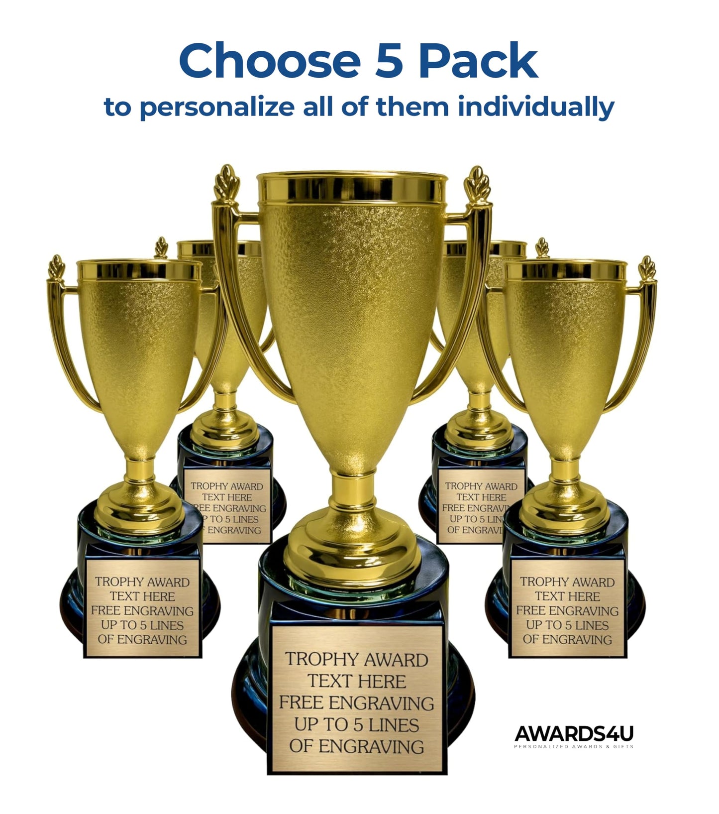 Personalized Trophy Cup with Custom Engraved Plate – 7.5" Gold Award Cup Trophy – Custom Engraving for Team Awards, Sports Tournaments, Employee Recognition
