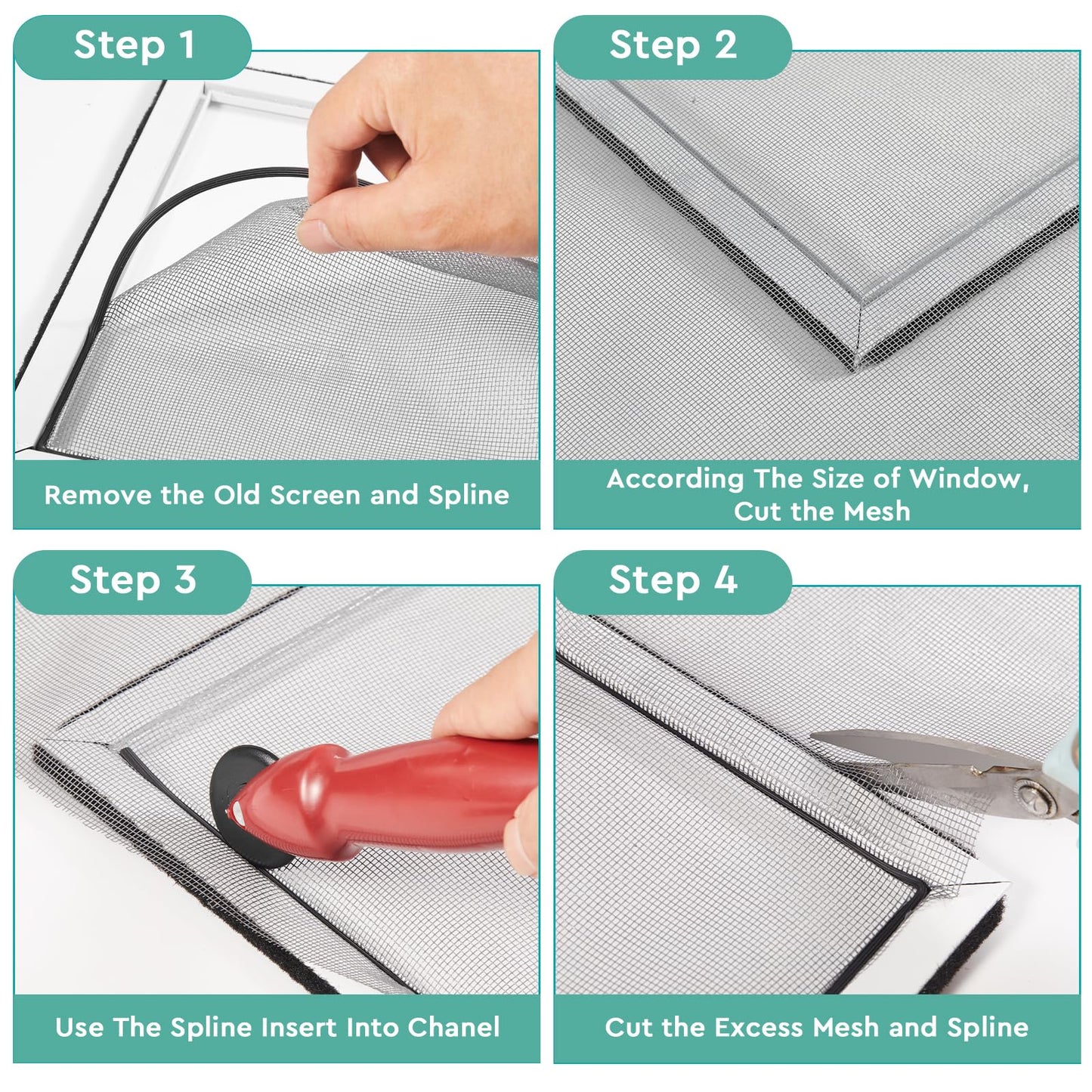 [Patio Door Specialty] FLYZZZ Screen Spline 0.250" (1/4"), 25 ft | for Extra Wide Channels on Sliding Screen Doors ONLY | NOT for Standard Windows (See Guide)
