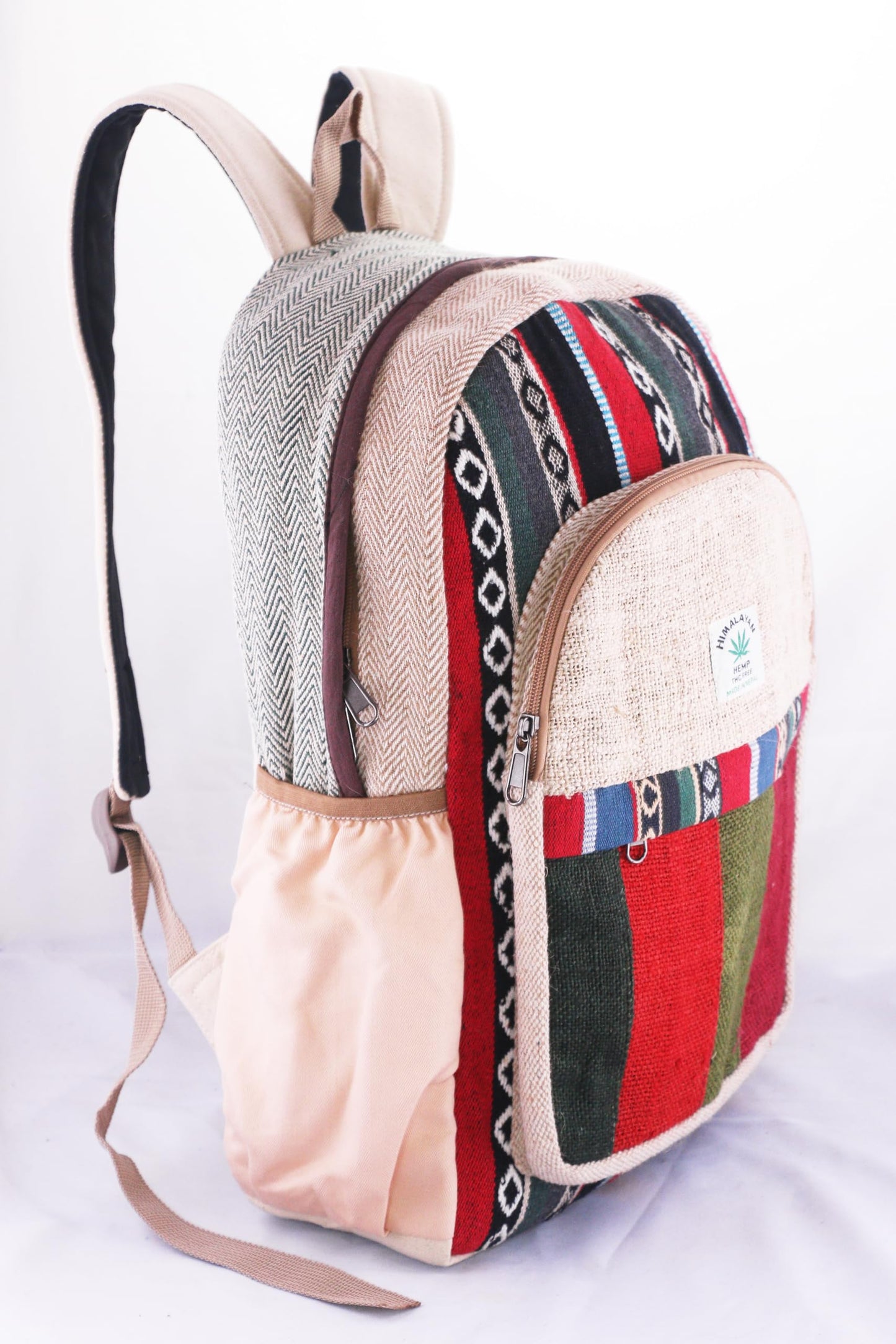 Anitya Hemp Backpack, Multi-Functional Pockets, Eco-Friendly, Unisex, Hiking Daypack, Durable Rucksack