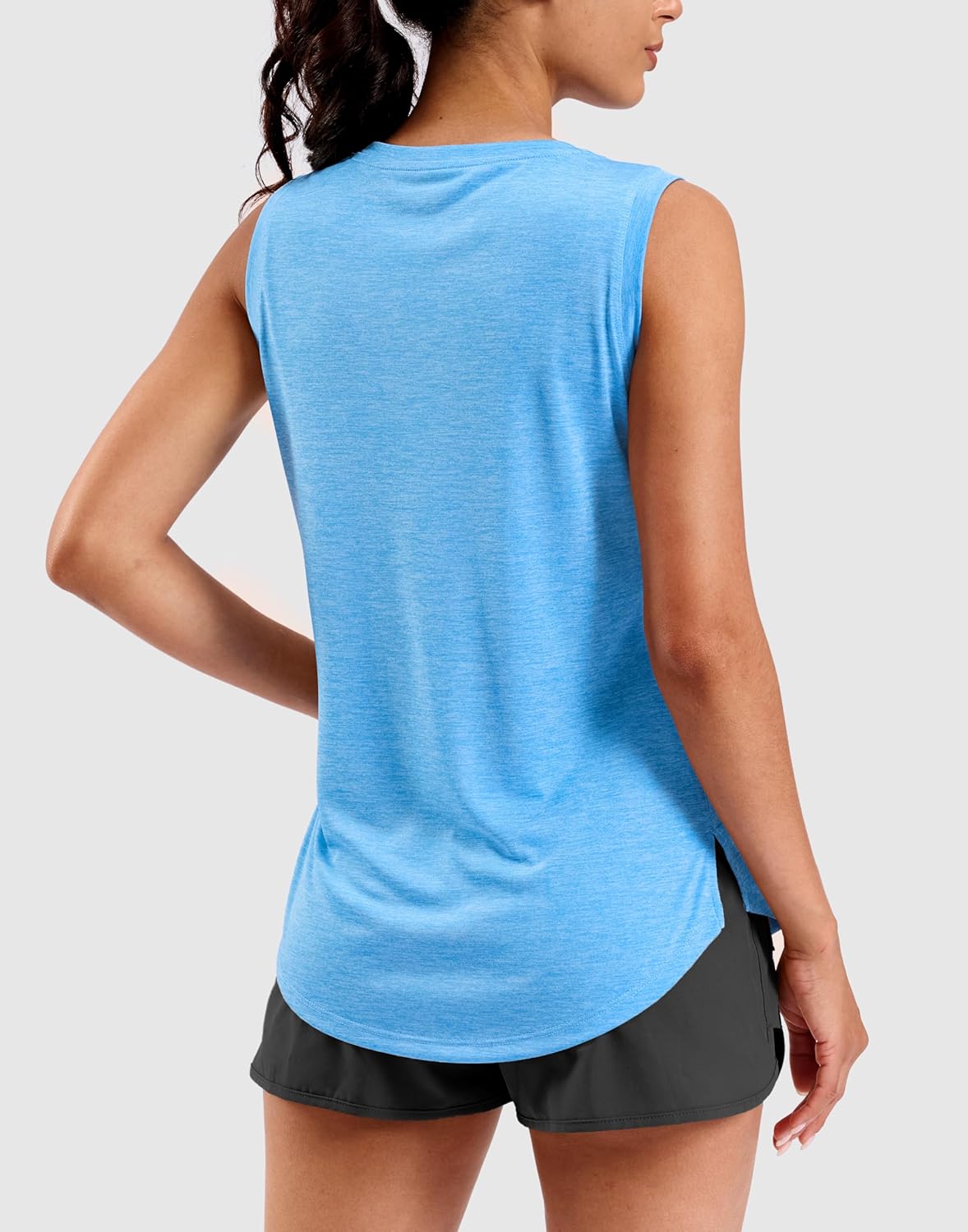 SANTINY Women's Lightweight Sleeveless Workout Tank Top - Athletic Yoga & Tennis Shirt, Loose Fit