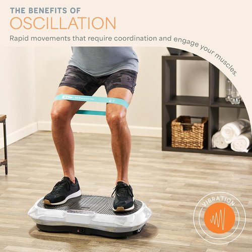 Lifepro Waver Vibration Plate - Full-Body Workout Machine for Muscle Activation & Lymphatic Drainage | Fitness Equipment with Loop Bands