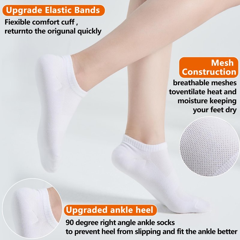 ATBITER 12 Pairs Ankle Socks Women and Men Low Cut No Show Athletic Running Short Socks