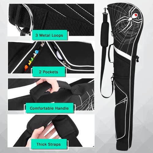 Expandable Golf Club Carry Bag with Luggage Straps, Golf Travel Bag Holds A Full Set of Clubs, Golf Sunday Bag Practice Bag