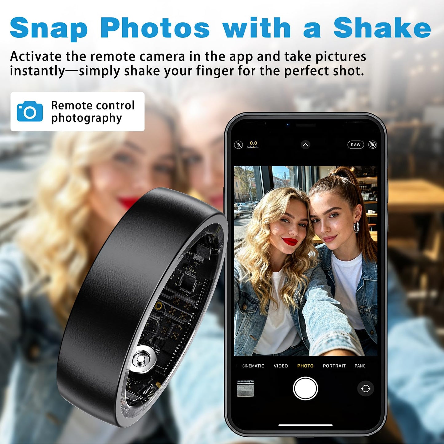 S SECRETTOP Smart Health Ring for Men Women, Fitness Tracker Ring with Sleep Monitoring, Heart Rate, SpO2, IP68 Waterproof, Step Counter Calorie Tracker
