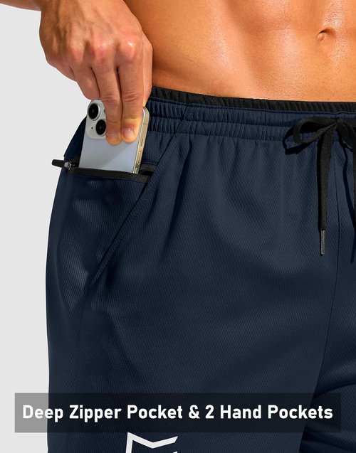 G Gradual Men's Athletic Running Shorts - Lightweight Quick-Dry with Zipper Pocket | 5"/7" Sizes for Gym & Tennis