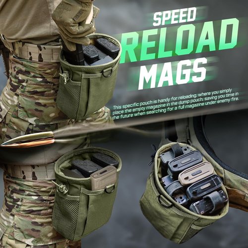 LIVANS Tactical Molle Dump Pouch - Adjustable Utility Fanny Bag for Airsoft & Hunting Gear | Durable Ammo Recovery Bag