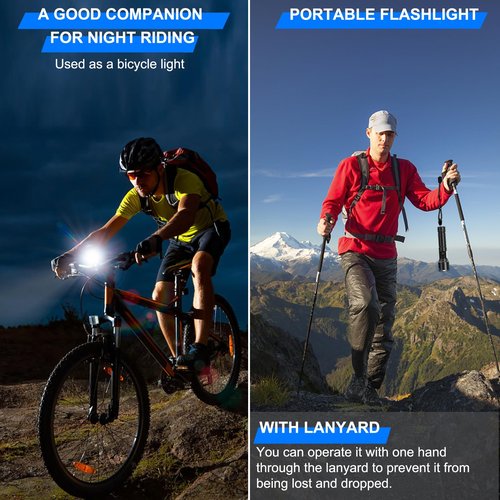Banral Rechargeable Magnetic Flashlights High Lumens, Super Bright LED Powerful Flashlight 8 Modes with COB Work Light, Waterproof Handheld Flash Light for Camping (2 Pack with Paper Box, Black)