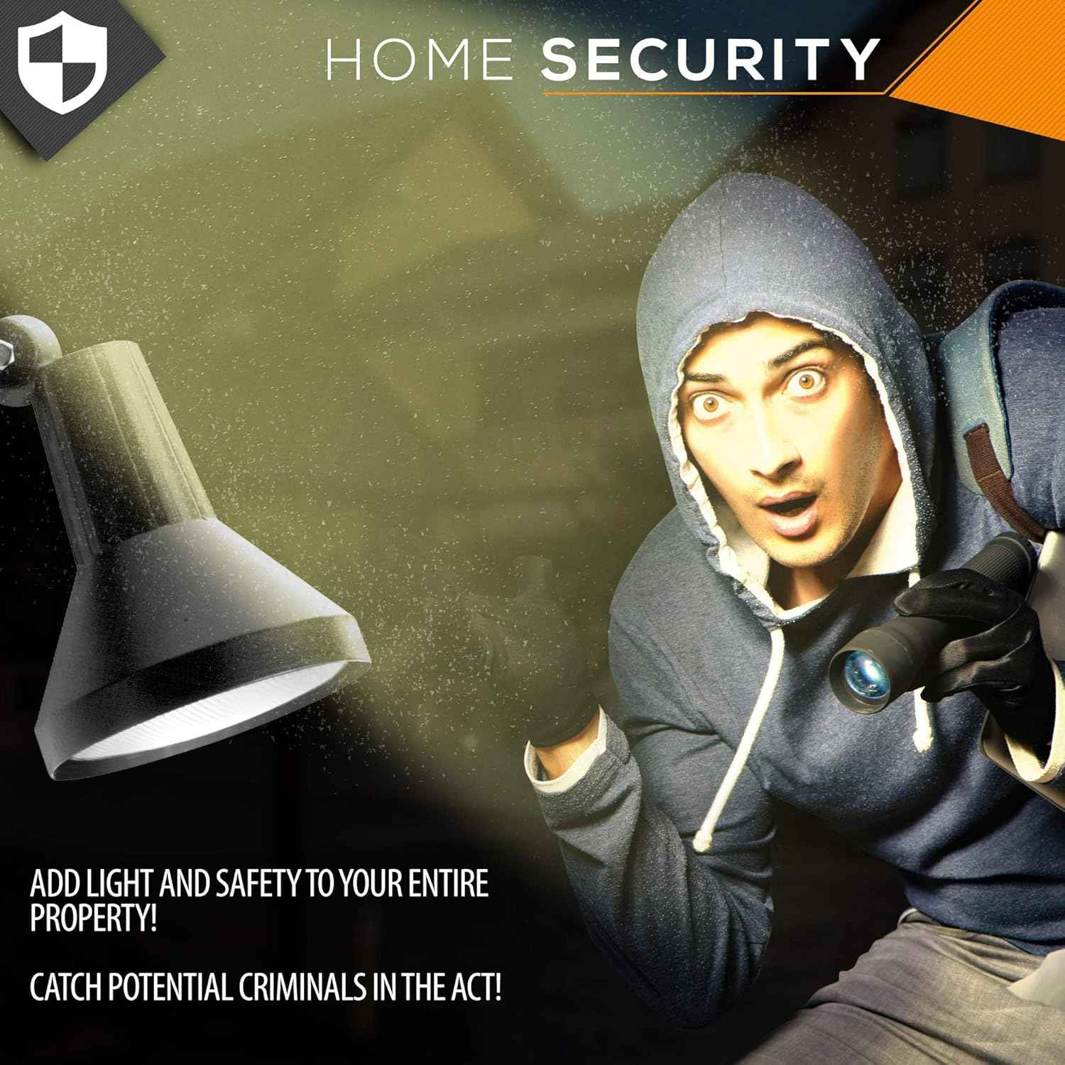 150W Outdoor Security Flood Light - Dual Head, Weatherproof Cast Aluminum, Dark Bronze Finish